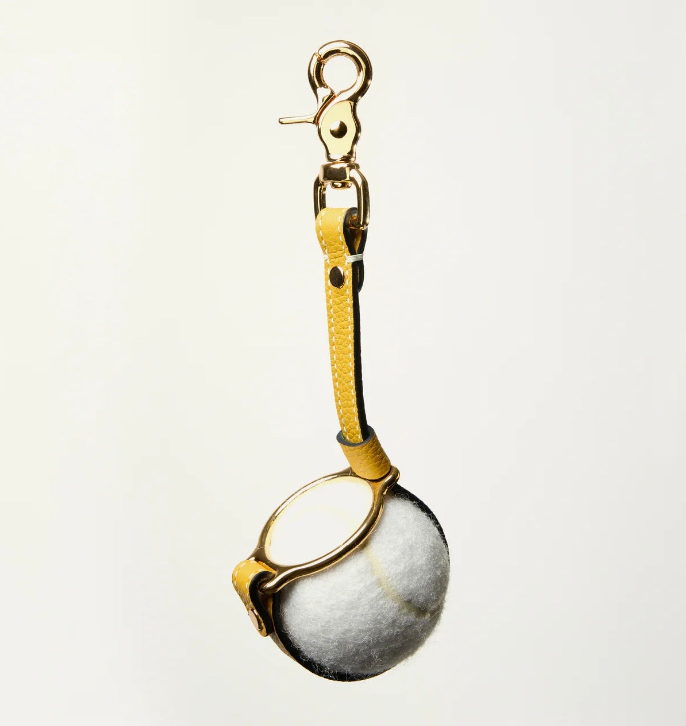Leather Ball Holder Yellow