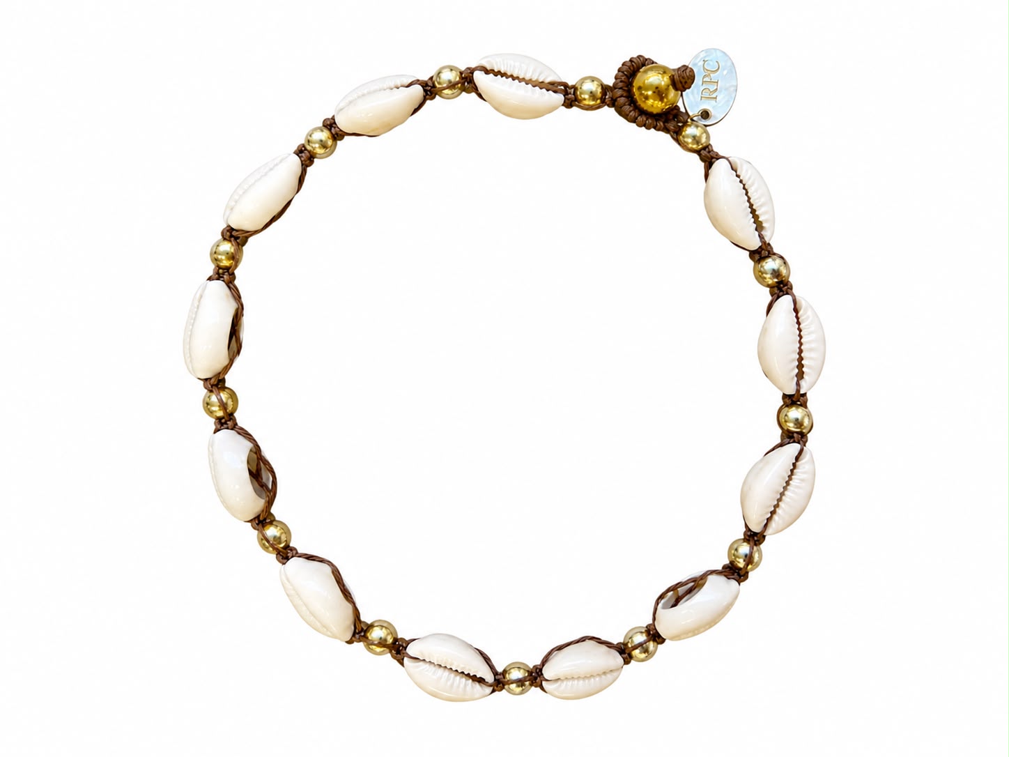 Shell Necklace with Gold Beads