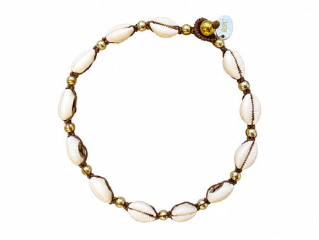 Shell Necklace with Gold Beads