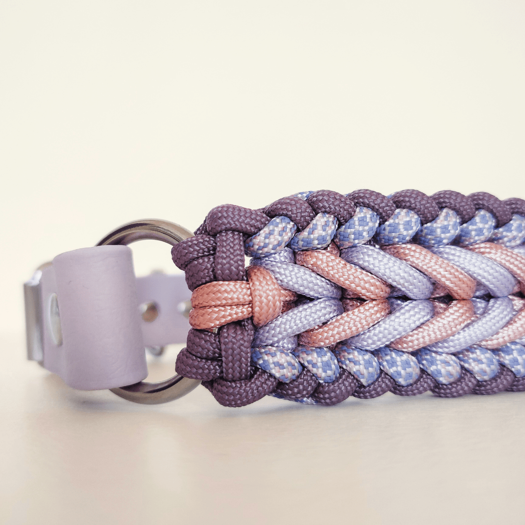 Lilac Braided Dog Collar - Biothane/Paracord