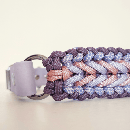 Lilac Braided Dog Collar - Biothane/Paracord
