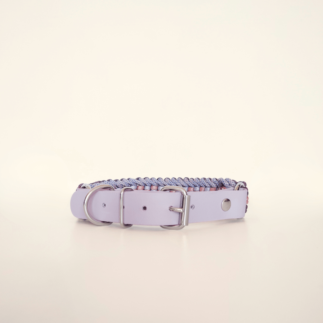Lilac Braided Dog Collar - Biothane/Paracord