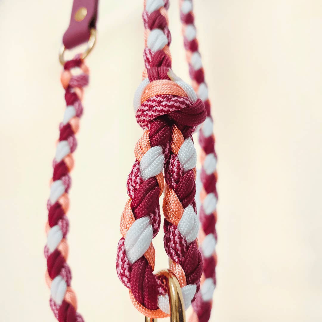 Raspberry Braided Dog Leash - Biothane/Paracord