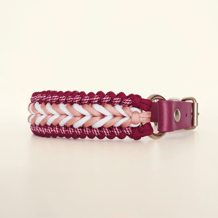 Raspberry Braided Dog Collar - Biothane/Paracord