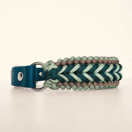 Green Braided Dog Collar - Biothane/Paracord