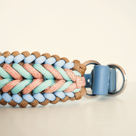 Sky Blue Braided Dog Collar - Biothane/Paracord