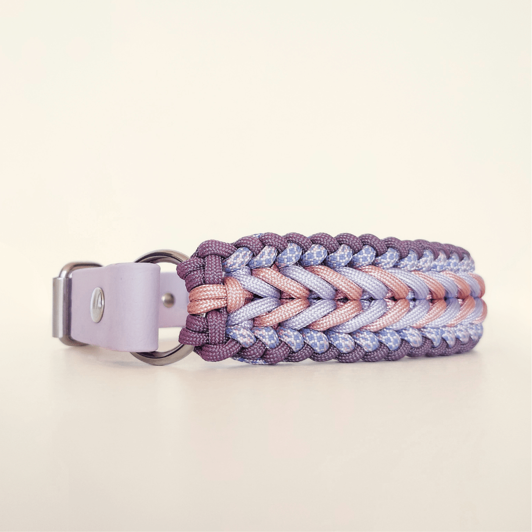 Lilac Braided Dog Collar - Biothane/Paracord