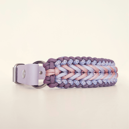 Lilac Braided Dog Collar - Biothane/Paracord
