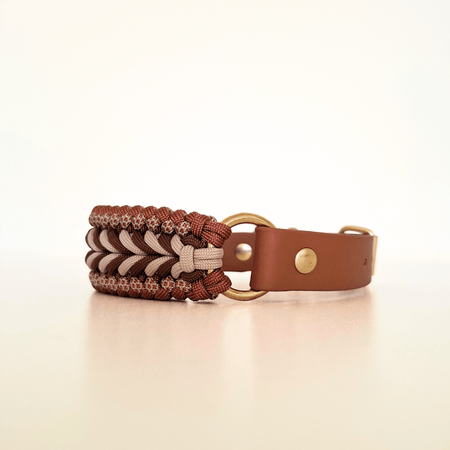 Camel Brown Braided Dog Collar - Biothane/Paracord