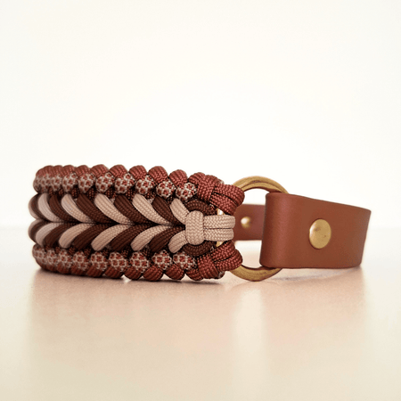 Camel Brown Braided Dog Collar - Biothane/Paracord