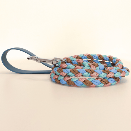 Sky Blue Braided Dog Leash - Biothane/Paracord
