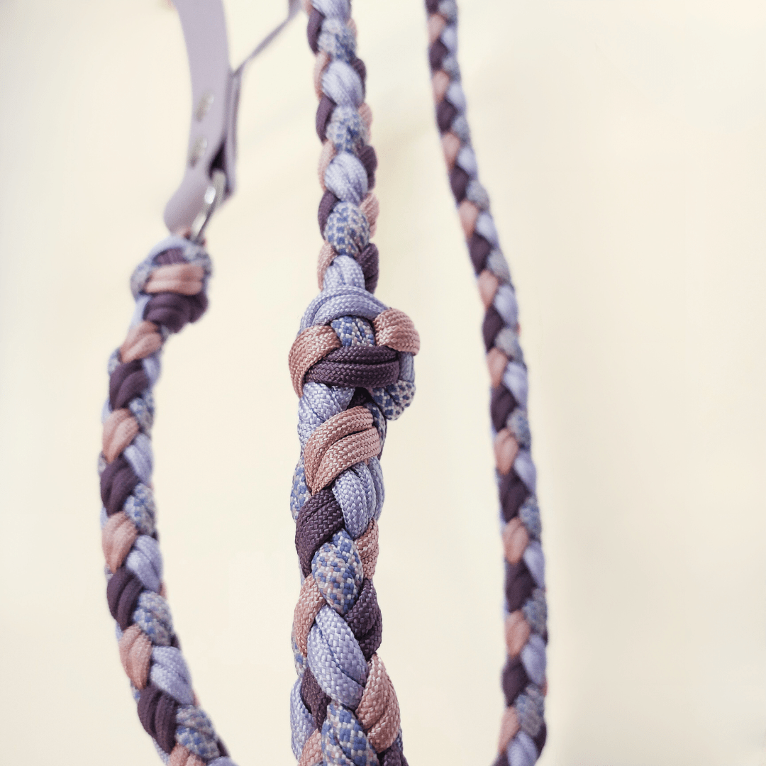 Lilac Braided Dog Leash - Biothane/Paracord