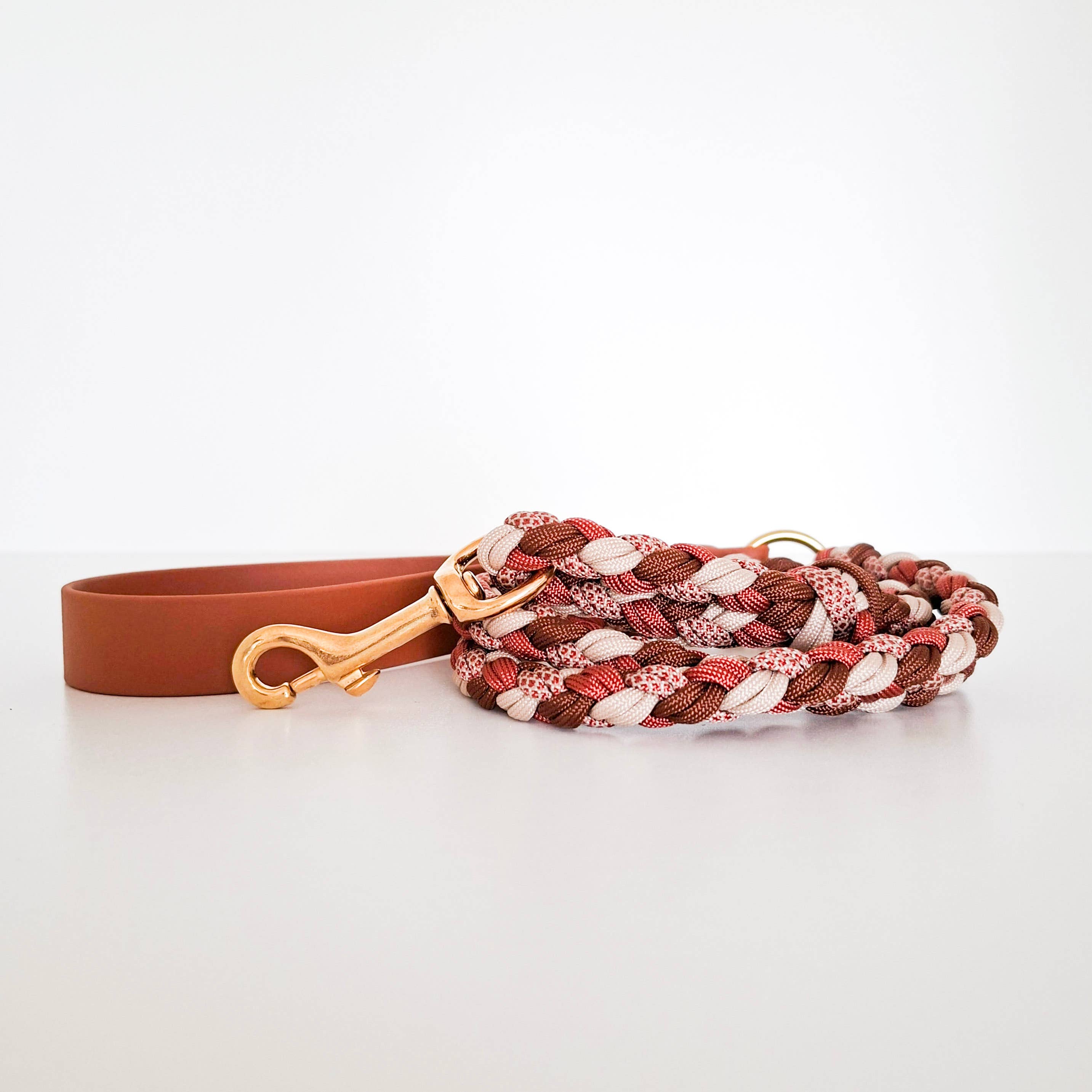 Brown/Bronze Braided Dog Leash - Biothane/Paracord