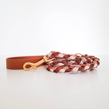 Brown/Bronze Braided Dog Leash - Biothane/Paracord