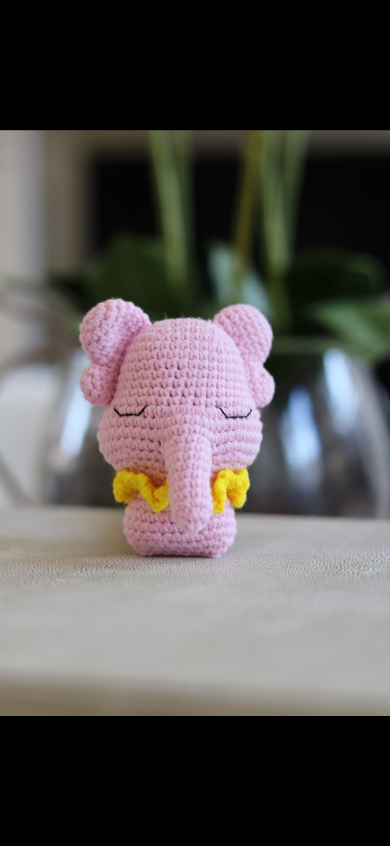 Pink Elephant Crochet Toy