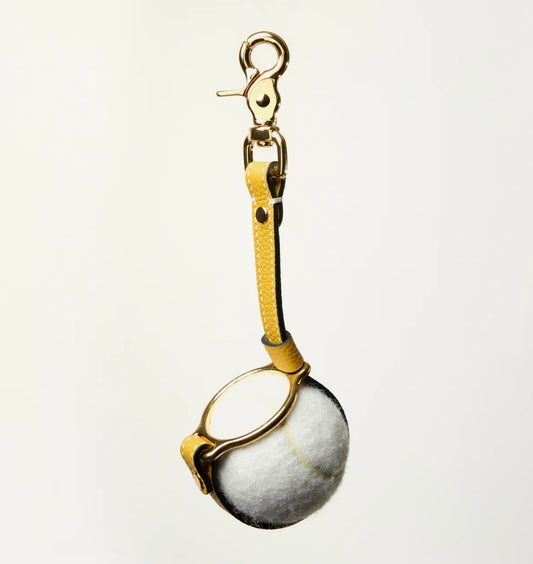 Leather Ball Holder Yellow
