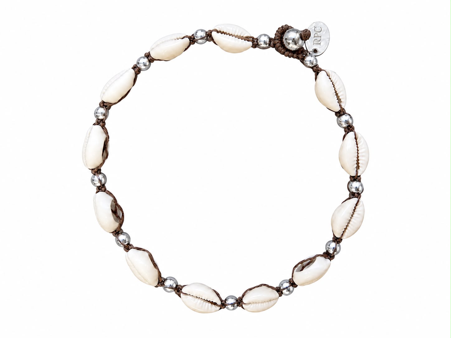 Shell Necklace with Silver Beads