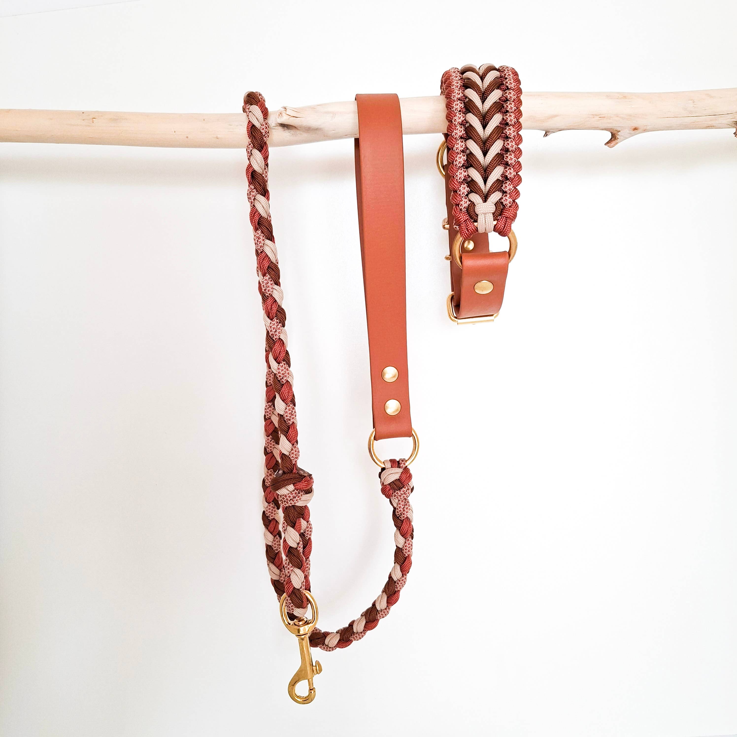 Brown/Bronze Braided Dog Leash - Biothane/Paracord