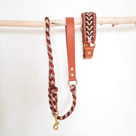 Brown/Bronze Braided Dog Leash - Biothane/Paracord