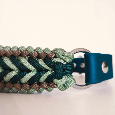 Green Braided Dog Collar - Biothane/Paracord