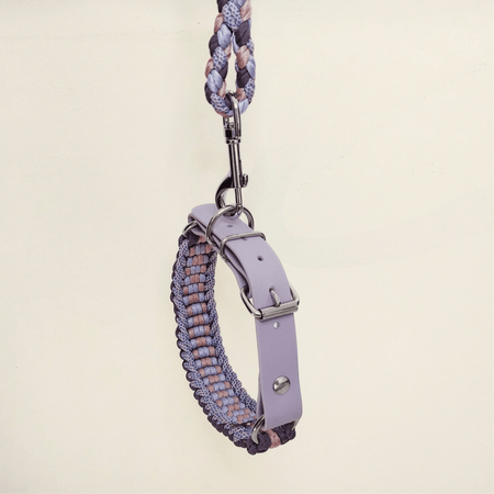 Lilac Braided Dog Collar - Biothane/Paracord