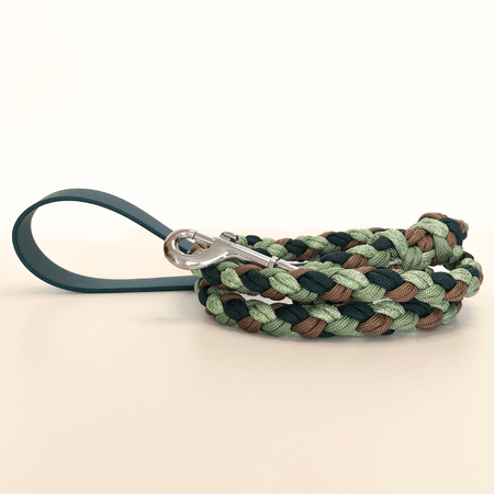 Green Braided Dog Leash - Biothane/Paracord