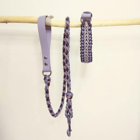 Lilac Braided Dog Leash - Biothane/Paracord