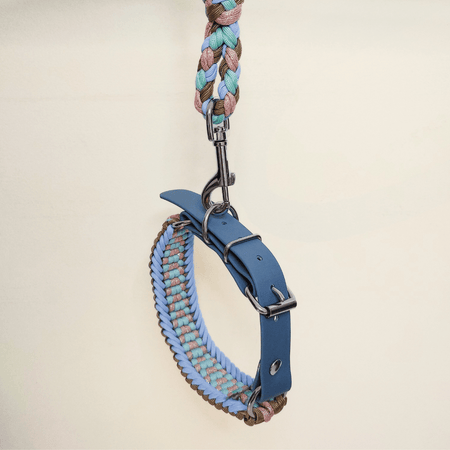 Sky Blue Braided Dog Collar - Biothane/Paracord