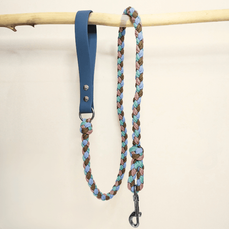 Sky Blue Braided Dog Leash - Biothane/Paracord