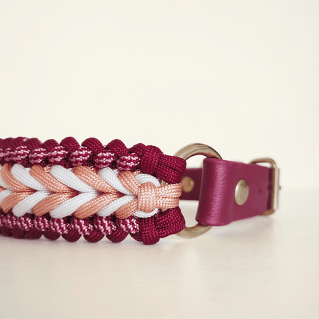 Raspberry Braided Dog Collar - Biothane/Paracord