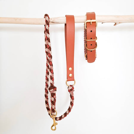 Brown/Bronze Braided Dog Leash - Biothane/Paracord